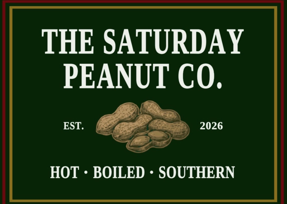 The Saturday Peanut Co. logo: Established 2026. Hot. Boiled. Southern.
